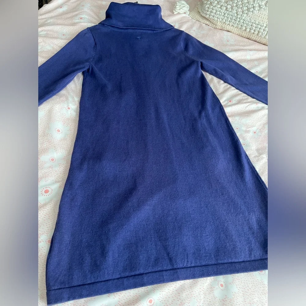NWT Tyler Böe Kim Energy Blue Cowl Neck Dress XS Cashmere Cotton Nylon